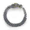 Men's Retro Dragon Bracelet - Trendy Black Snake-Shaped Chain, Bold Dragon Bone Design
