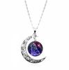 Zodiac Moon Gemstone Necklace For Women Versatile Pendant Jewelry Sweater Chain Birthday Gift