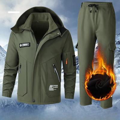 Herren Winter Plus Samt 3-in-1 Jacke Verdickte Overalls Wind- Und Wasserdichte Outdoor Bergsteigen Kleidung Kälte-Und Warm-Werkzeuge