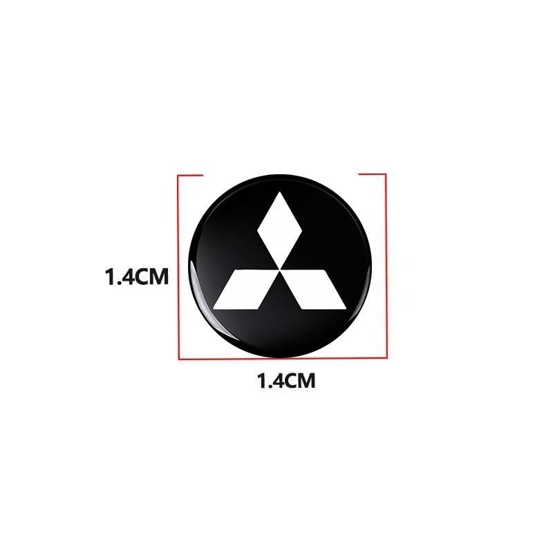 14mm Aliuminio Logotipas Automobilio Raktelio Lipdukas Nuotolinio Pultelio Emblema Ženklelis Mitsubishi ASX Lancer Pajero Outlander L200 Delica Eclipse