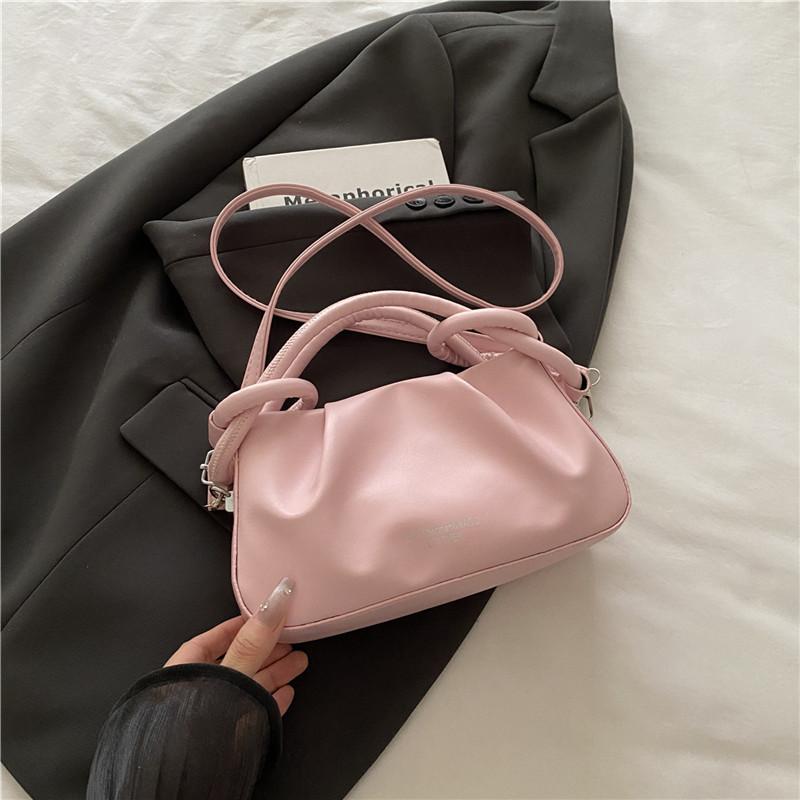 Popular High-end Niche Bag Women's 2025 New Summer Versatile Messenger Bag Fashionable Portable Pleated Small Bag