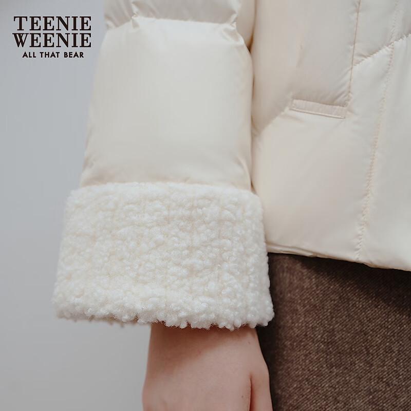 Teenie Weenie Women's Faux Lambswool Spliced Hooded Down Jacket