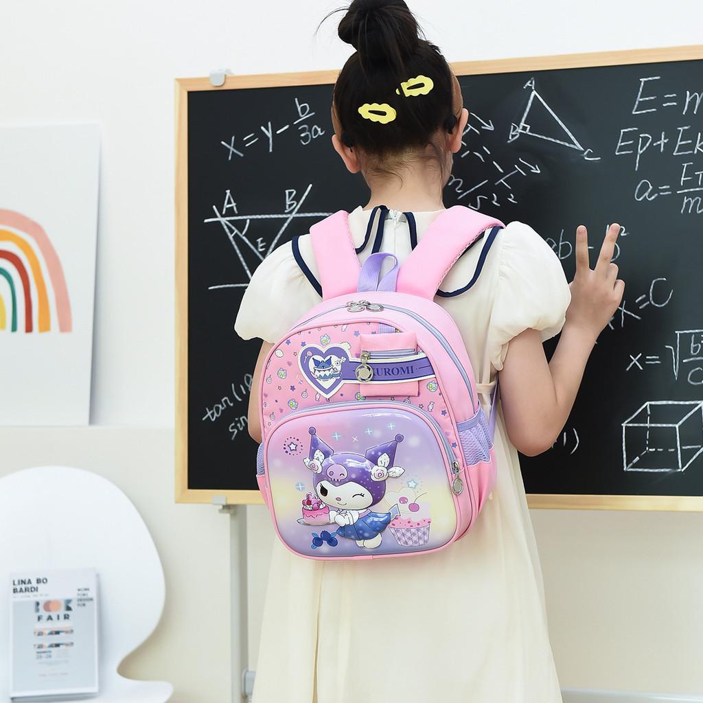 Kuromi Melody Pattern Kids Backpack With Breathable Oxford Fabric For Elementary School Students