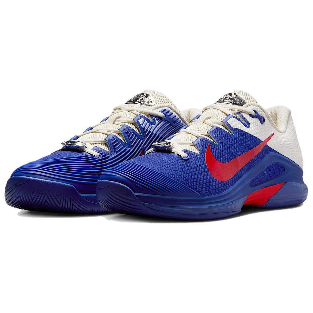 NikeCourt Air Zoom Vapor 12 Premium HC Deep Night Light Crimson Men Sneakers Blue Pale-Ivory Metallic-Silver HJ6770-500