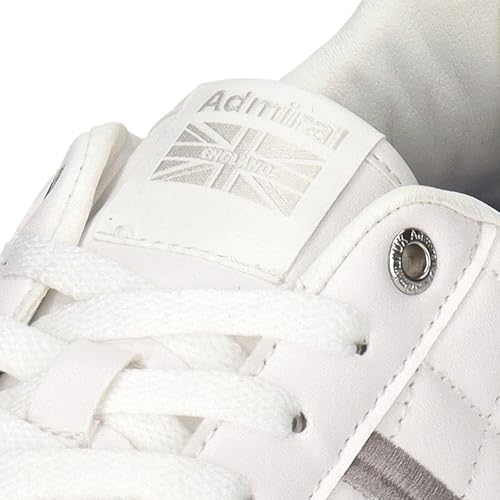 Admiral MARTON QUILT AD833 Sneakers, Unisex, White/Silver, Size 26.5cm