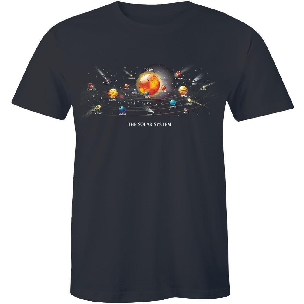 Solar System Shirt Funny T-shirt Space Astronomy Fashion Retro Planets Cool Tee Unisex T-Shirt S