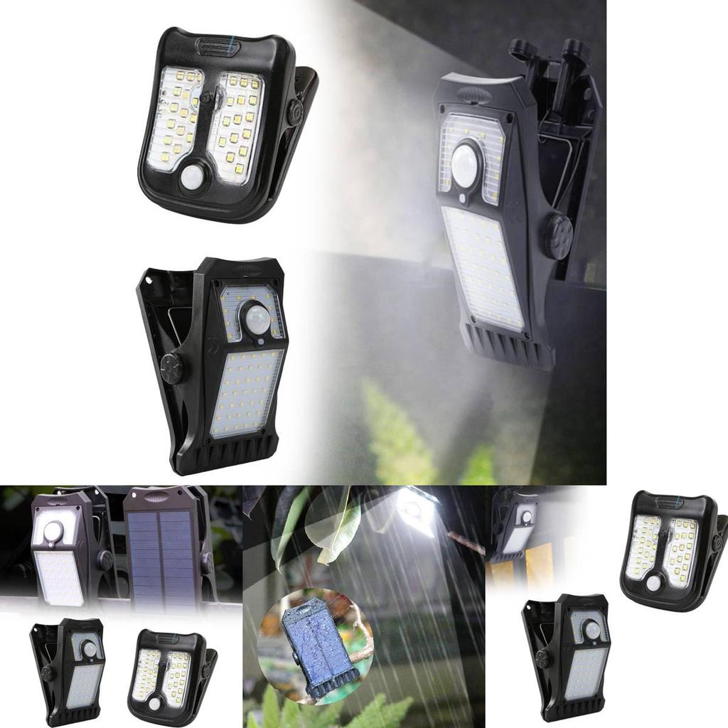 Solar Wiederaufladbare Klemmleuchte mit Bewegungssensor für Terrassen- und Campingdekoration
