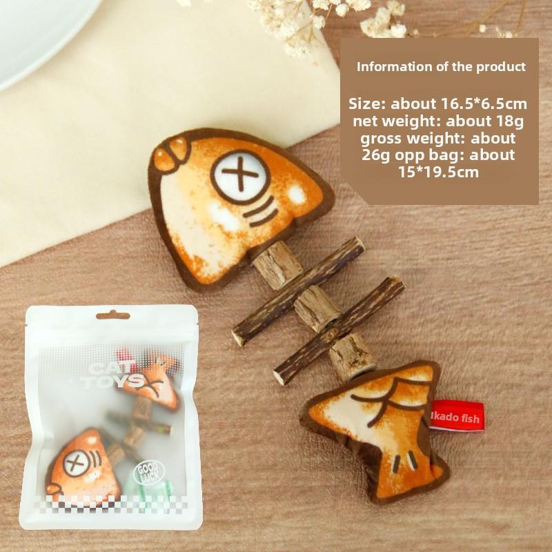 

Плюшевая кошачья жевательная игрушка в форме рыбной кости, кальмара, игрушки для кусания для котят grilled fish bone toy