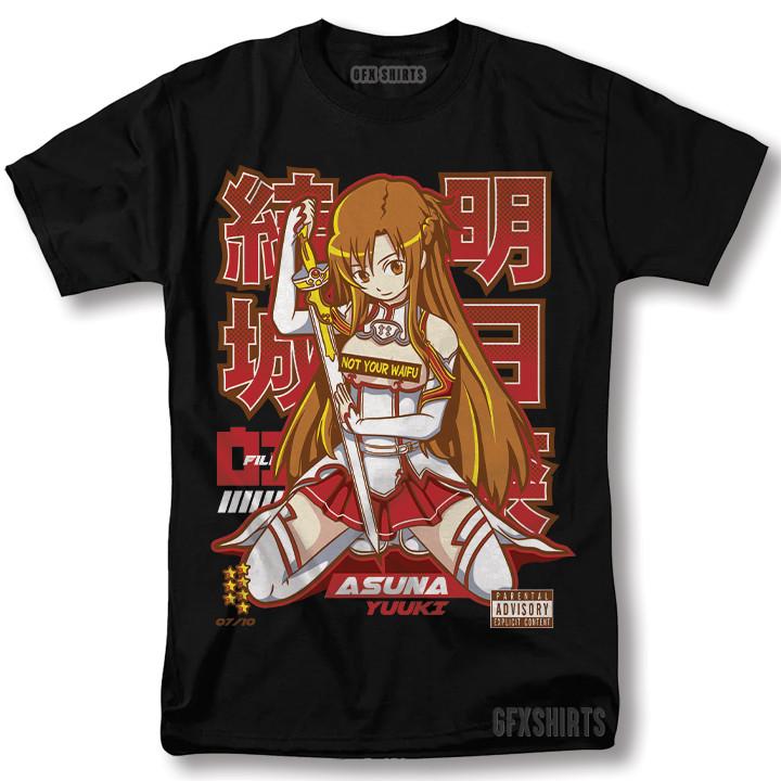 Hentai Waifu Anime Shirt Asuna Yuuki Waifu Senpai Manga Graphic T-Shirt