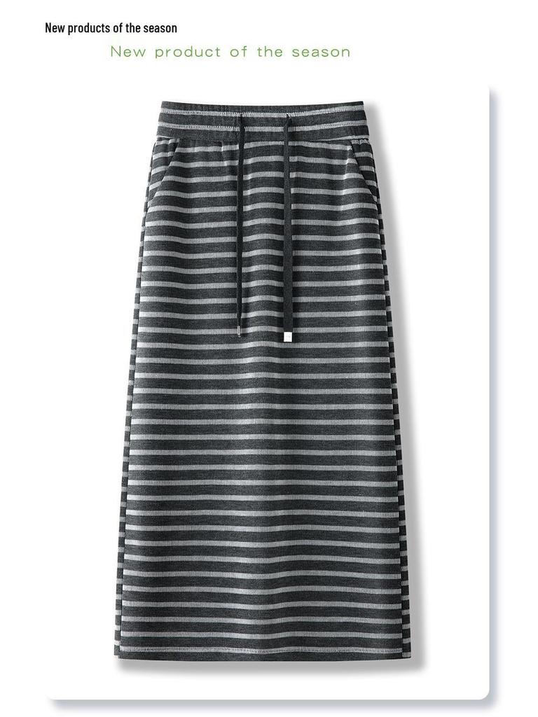 Damska Spódnica Bodycon Midi w Paski z Wysokim Stanem - Kolekcja Wiosna 2025