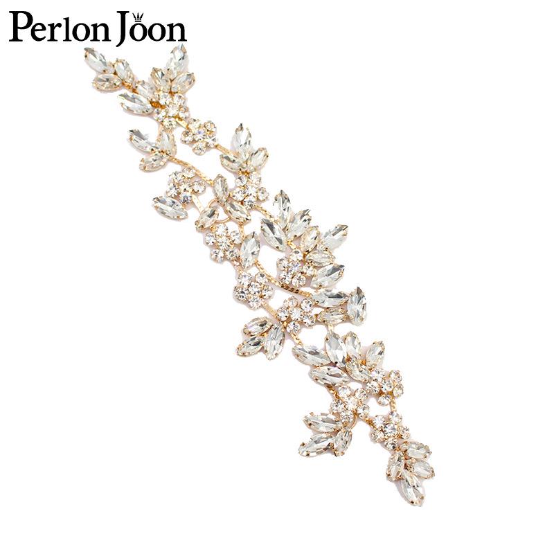 Crystal Branch AB Silver Rhinestone Flower Sew-on Wedding Dress Accessory