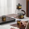 Glass Tea Pot Set with Lid and Stand Magnetic Water Separation Filter Kungfu Tea Maker for Home