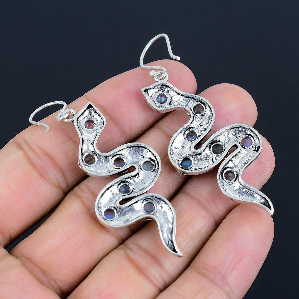 Labradorite Gemstone Earrings Solid 925 Sterling Silver Handmade Earrings Jewelry Gift For Women And Girls LG-540