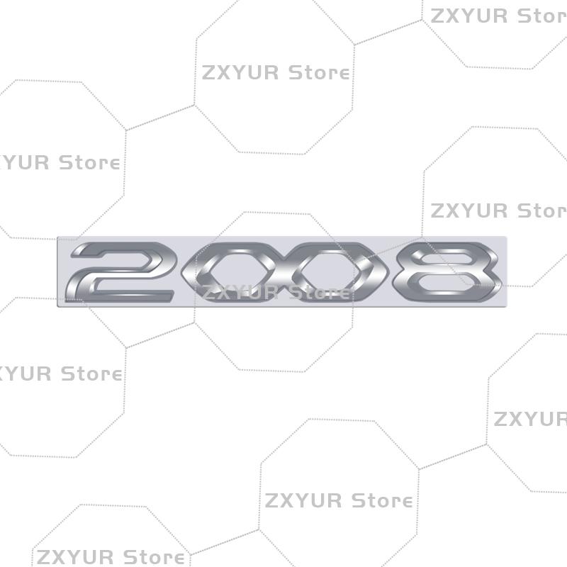 Metalowe Dla Peugeot 208 308 408 508 2008 3008 4008 5008 Chromowane Srebrne Emblemat Naklejka Samochodowa Litera Naklejka Nadwozie Tylna Część Bagażnika Dekoracja