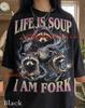Life Is Soup I Am Fork Raccoons Trash Panda Comfort Colors® Tshirt, Funny Animal Meme Vintage Bootleg Y2K Streetwear Graphic Tee