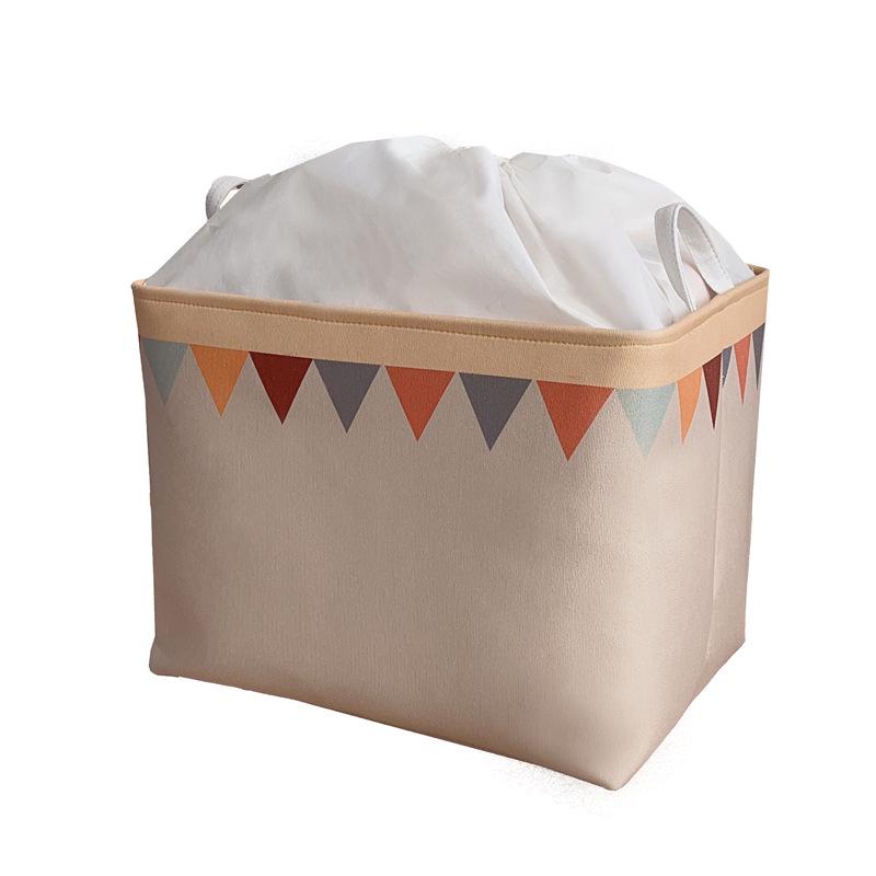 Large-Capacity Cartoon Fabric Storage Box for Toys & Clothes - Dustproof & Portable Wardrobe Organizer