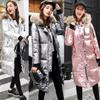 Women Shiny Thicken Long Down Coat Hooded Winter Snow Puffer Parka Padded Jacket