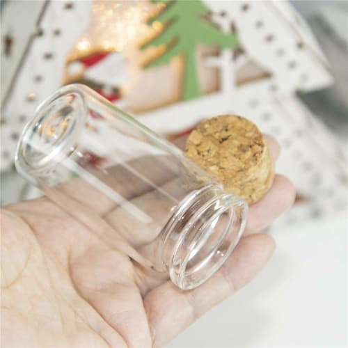 50ml clear glass bottles with cork stoppers, size 37 x 70mm, suitable for sauce tanks, pendant bottles, decorative bottles - 4 pieces