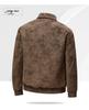 Trendy Men's Plus Size Retro Leather Jacket - Spring/Autumn Casual Lapel