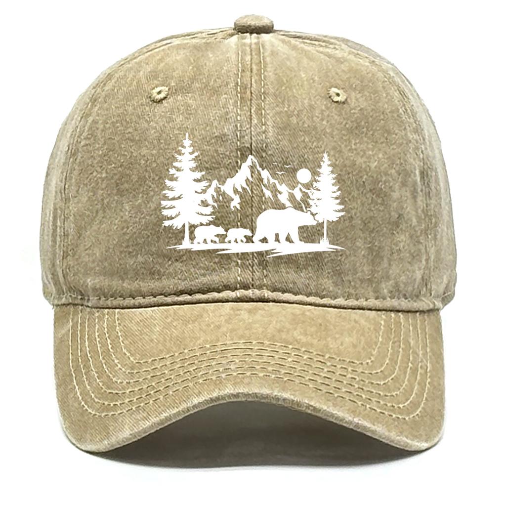 Forest Mountains Baseball Cap Adjustable Vintage Snapback Sun Hat for Mountaineering Tennis Street Lightweight Design