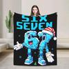 Retro Six Seven Italian Brainrot Humor   Meme Super Soft Plush Blanket for Kids Bedding Throws Home Decor Flannel Bedspread