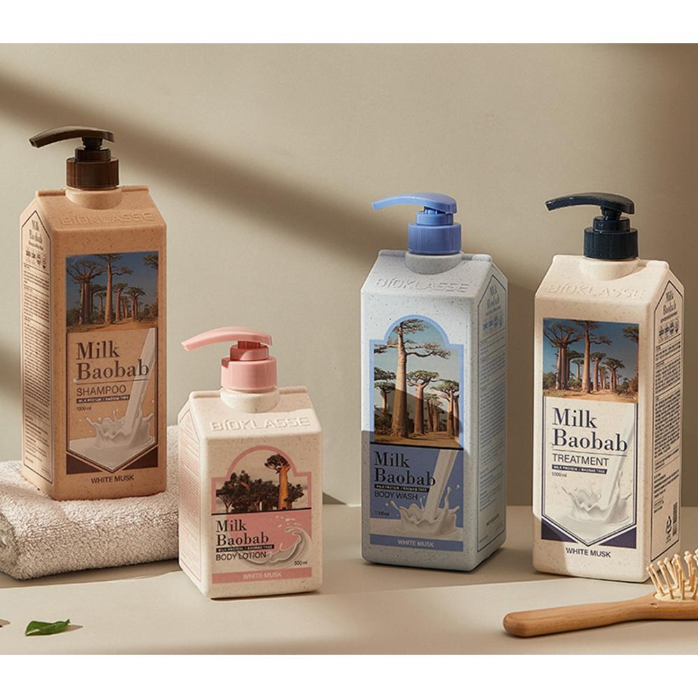 Milk Baobab Haar-Körper-Geschenkset 4-teilig, Duft weißer Moschus, 1 Set