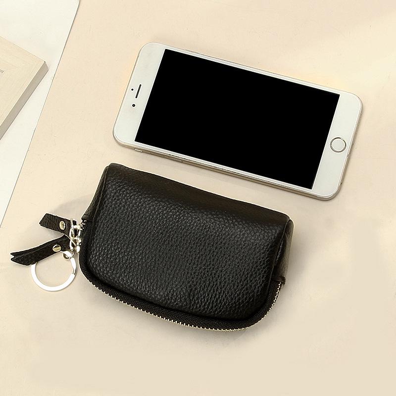 European-American Genuine Leather Coin Purse - Double Zipper, Large Capacity, Stylish Clutch