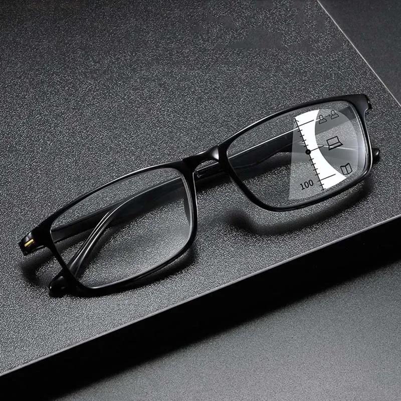 Far Near Dual Use Reading Glasses Progressive Multifocus Anti Blue Light Eyewear Zoom Eye Protection Bifocal Far Sight Glasses