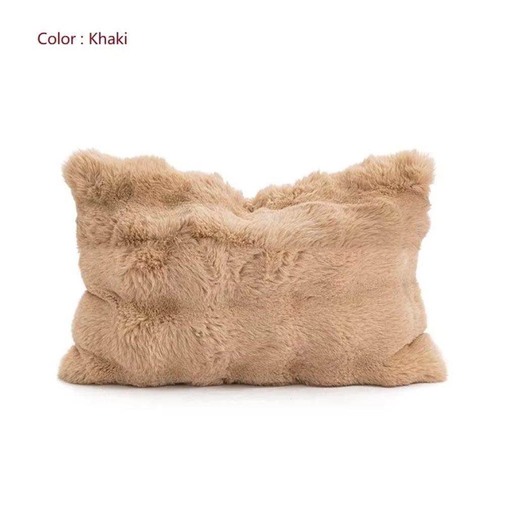 Imitation Rabbit Hair Plush Cushion Cover Warm Pillow Case Simple Throw Pillow Cover  Home Decor
