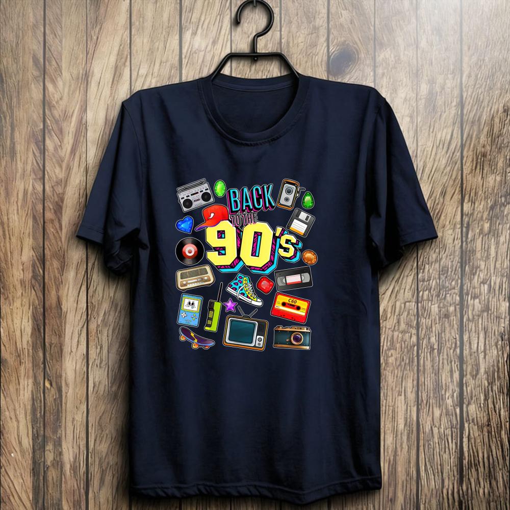 Retro 90s T-Shirt Vintage Design Graphic T shirts Retro Trend Cool Street T Shirts Unisex Trendy Nostalgia Party Casual Top