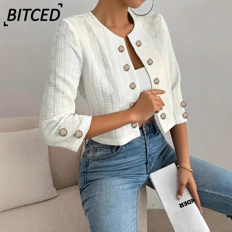 BITCED Women's Fashion Casual Solid Color Print Long Sleeve Coat