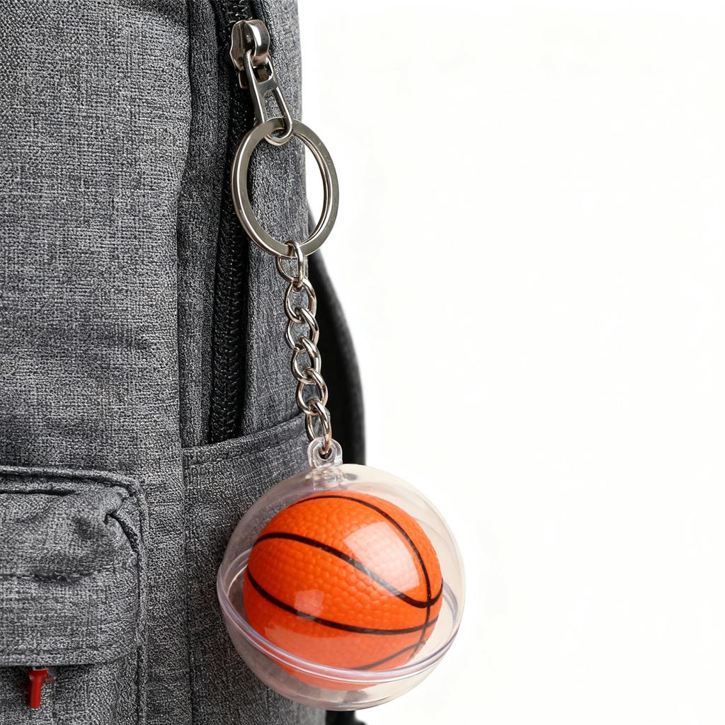 Authentic Basketball Shaped Acrylic Keychain Large Fashionable Accessory For Sports Gears Enthusiasts And Casual Style