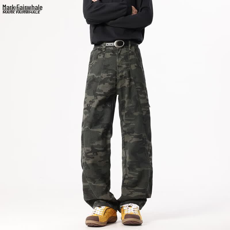 MARK FAIRWHALE Men s Summer Loose Wide-Leg Camouflage Jeans 3XL камуфляжный