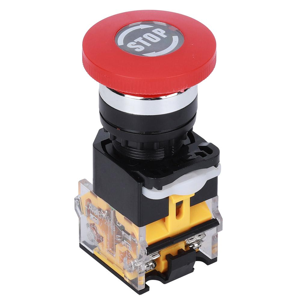 3PCs Emergency Stop Push Button On Off Industrial Accessory Engineering Plastic 440V 10A 22mm