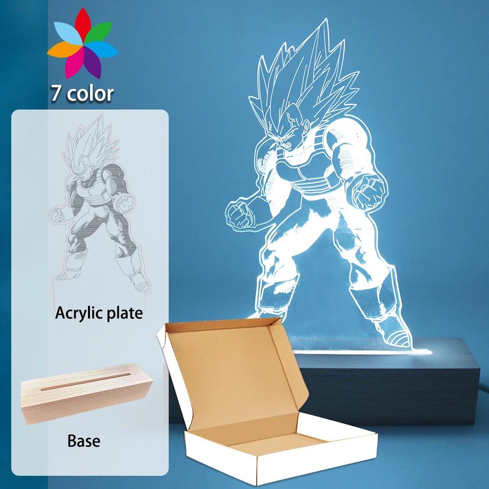 Gaming Room Lamp Anime Goku Night Light Luces Led Lights For Bedroom Home Decoration Usb Small Rgb Lighting Xmas Birthday Gifts Kid Friendly