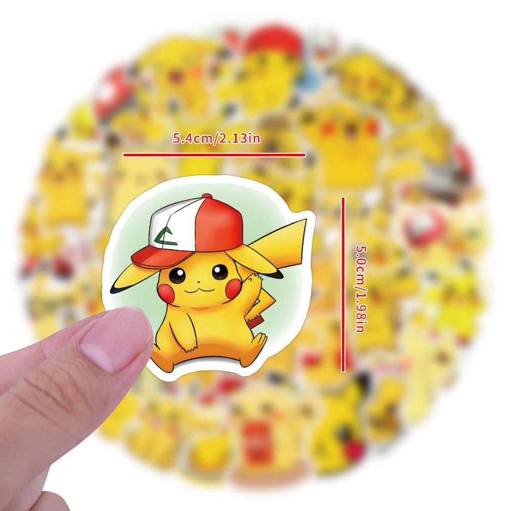 60-Piece Cartoon Pikachu Graffiti Sticker Set for DIY Decoration – Perfect for Water Bottles and Luggage Cases