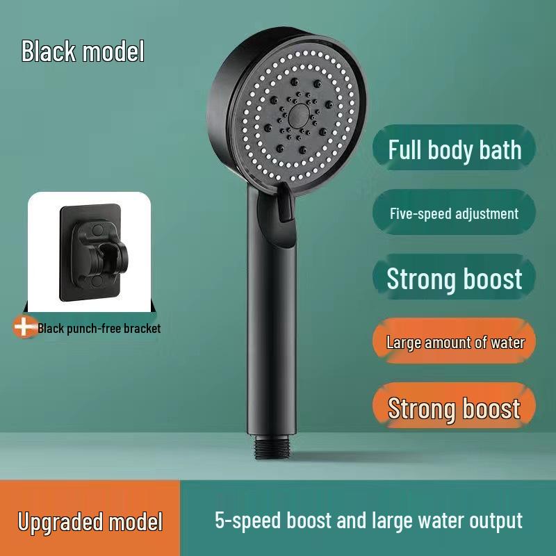 Handheld Lotus Shower Head with Heater and Bracket Set for Bathroom
