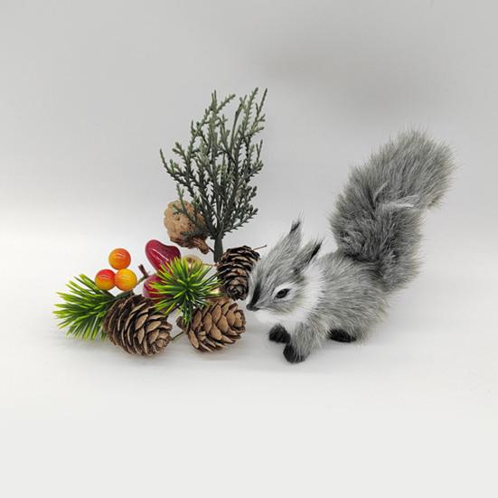Eichhörnchen Modell Kunstfell Realistisch Niedlich Nagetier Miniatur Figur Ornament Handwerk Mini Fake Eichhörnchen Statue Figur Ornament Geburtstagsgeschenk