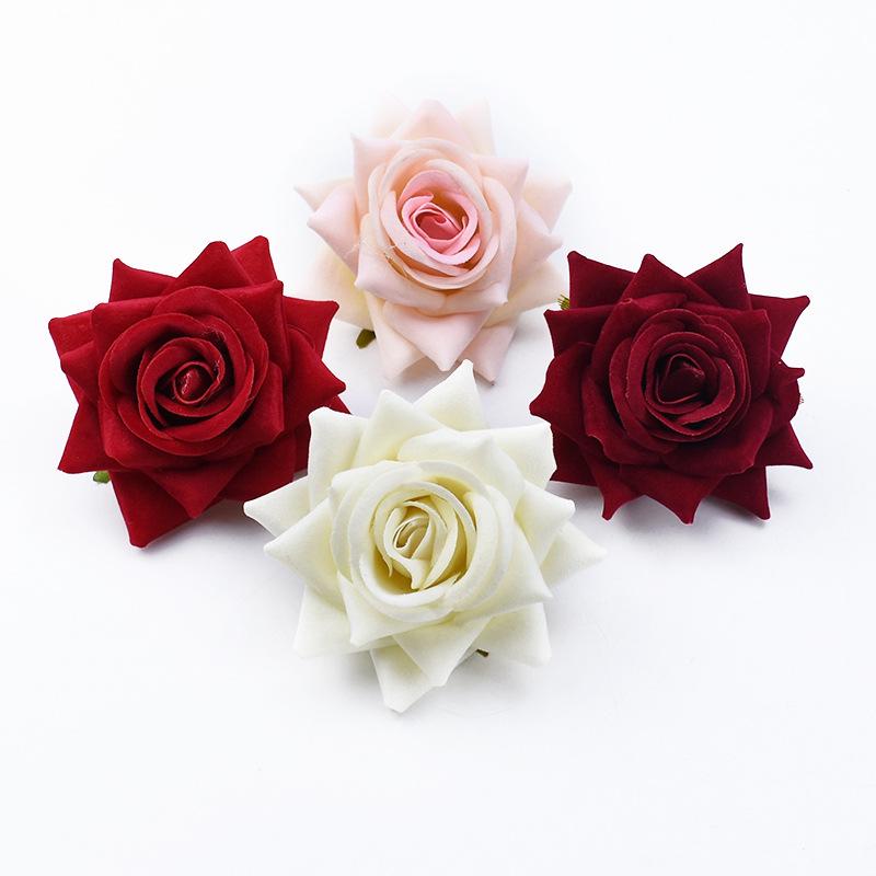DIY Velvet Rose Corsage Accessories - Silk Flower Heads for Photography and Weddings
