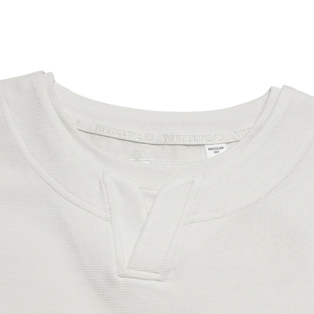 FILA White Minimalist Fashion Trendy Casual Versatile Comfortable Knitted Long Sleeve T-Shirt Men Tops Steam-Grey F11M613221FGY