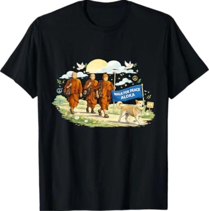 Walk for Peace Monks with Aloka Dog T-Shirt 2XL