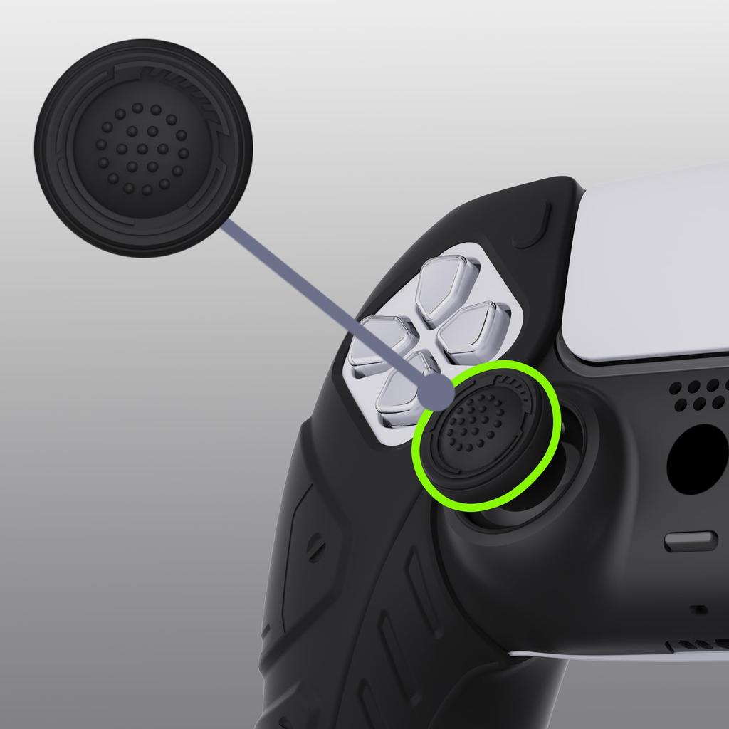 PlayVital PS5 Controller Ergonomic Soft Controller Silicone Grip Case with Thumbstick Compatible with PS5 Controller Charging Stand Edition Cover,