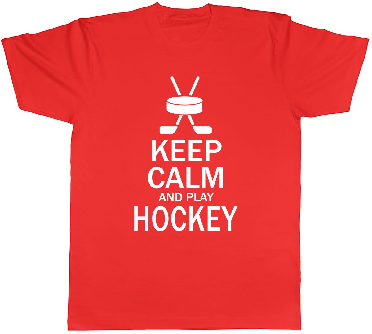 Keep Calm and Play Hockey Unisexs Unisex TShirt Tee S