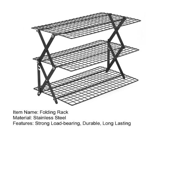 Skládací stojan, 4vrstvý chladicí stojan, nepřilnavý povlak, silná nosnost, snadno se deformuje, skládací držák na koření, úložný stojan