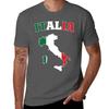 Italy Flag Map Tshirt Big Size Short Sleeve Casual Top