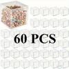 60pcs Transparent Acrylic Boxes with Lids Small Clear Containers 4.5x4.5x4.5cm Square Display Cases Storage Earring Jewelry Bead