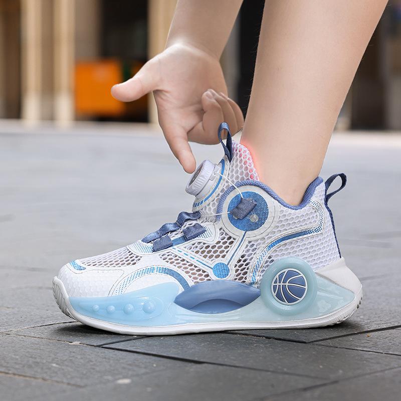 Boys Basketball Shoes Summer 2025 New Breathable Mesh Professional Training Shoes Boys Non-slip Children's Sports Shoes