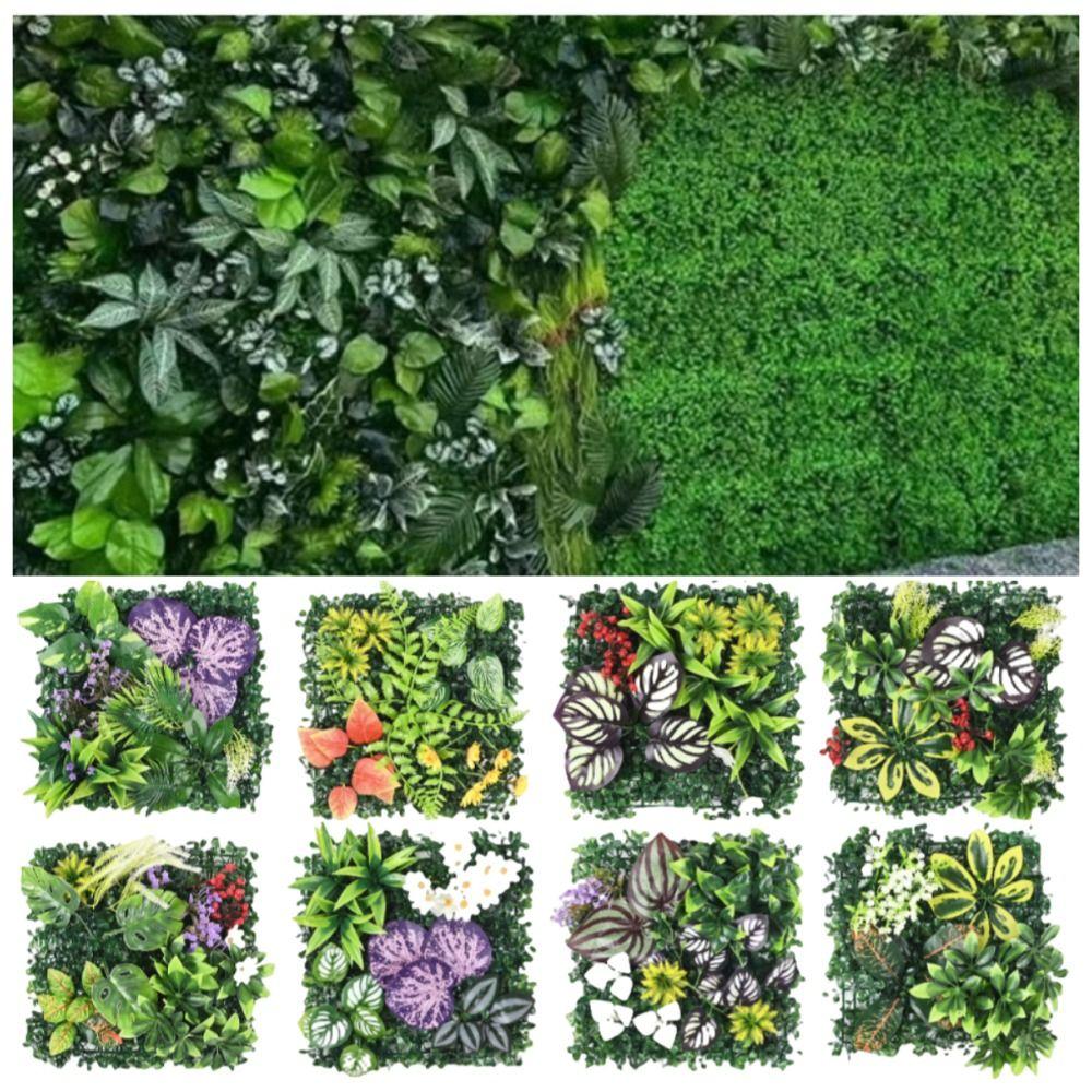 DIY Artificial Plant Wall Panel Eternal Life Flower Simulation Maple Plant Sheet Durable 25*25cm Artificial Fern Grass