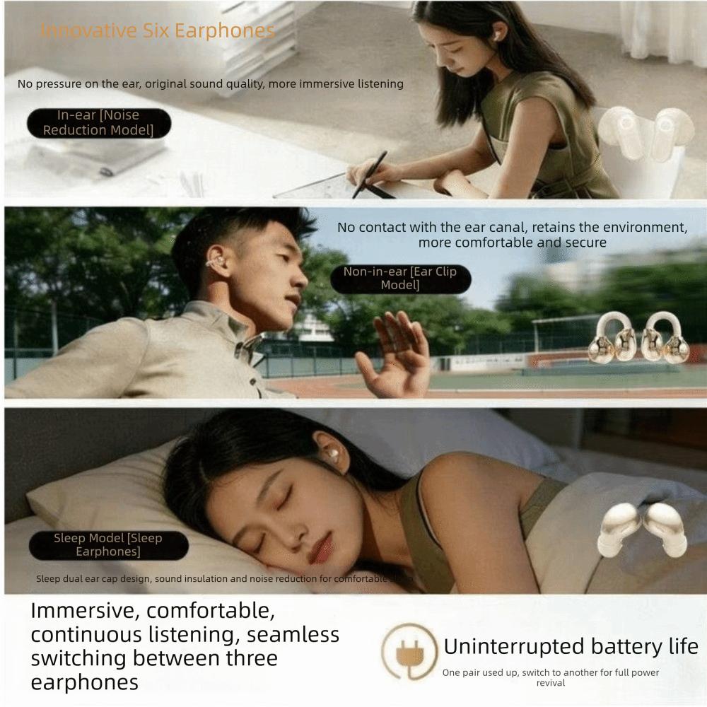 Heavy Bass Wireless Earbuds Noise Reduction Clip On Earphones True Wireless Headphones  Daily Use