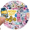10/30/50/120pcs Funny Animal Sport Stickers Cute Cartoon Exercise Fitness Women Decals DIY Guitar Fridge Suitcase Reward Sticker